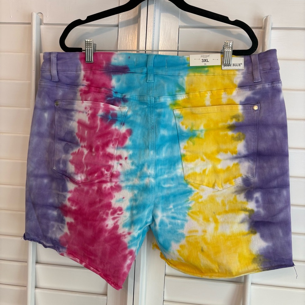 Judy Blue High‎ Waist Tie Dye Denim Shorts Size 3X - Picture 2 of 10